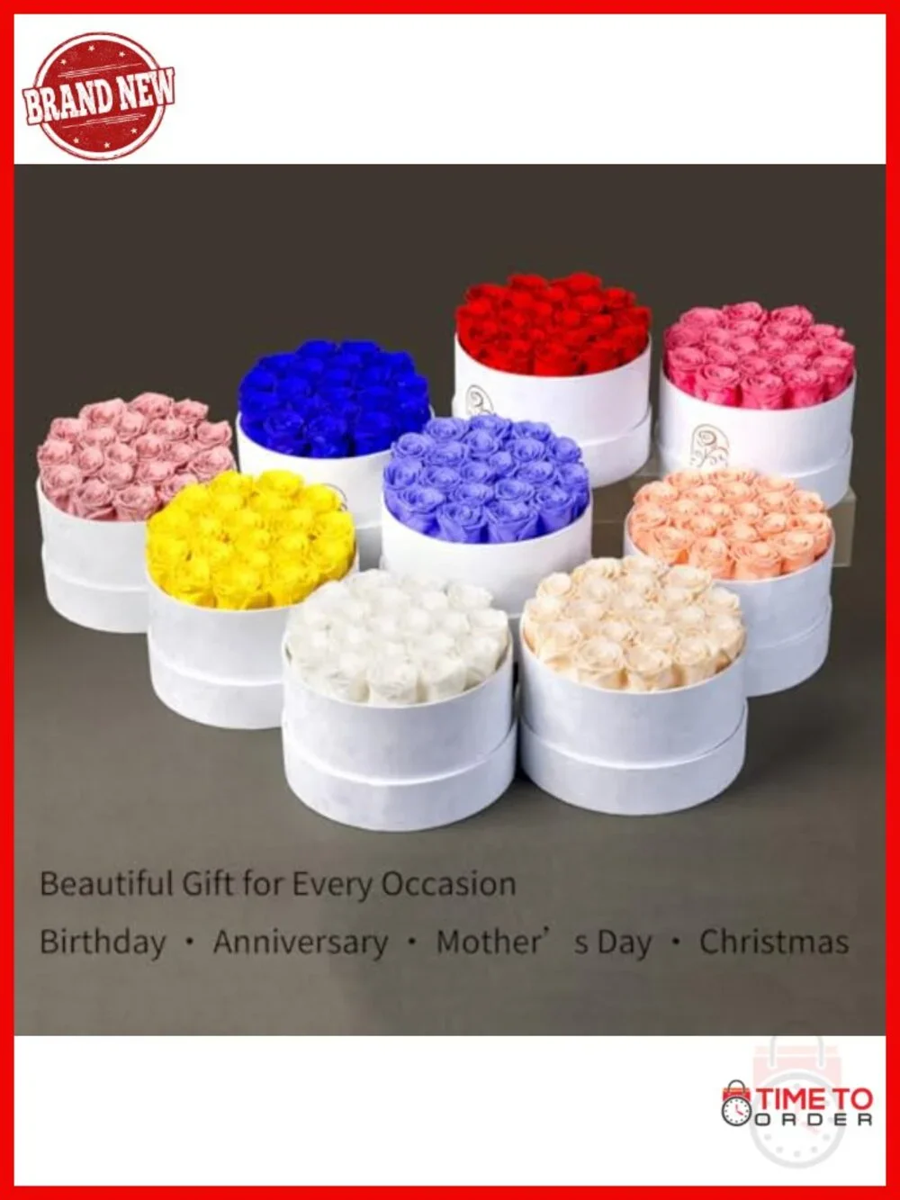 Preserved Roses Velvet Flower Box 20 Roses Romantic Gift for Her